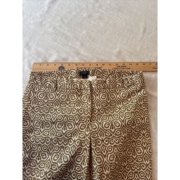J Crew Tan Geometric Print City‎ Fit Cropped Chino Pants Women’s Size 8 - Picture 5 of 9